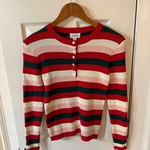 NEW Anniewear Christmas Striped Sweater Womens size Small NWT